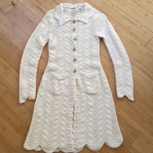 NORDSTROM HALOGEN Crochet Knit Duster Sweater Coat